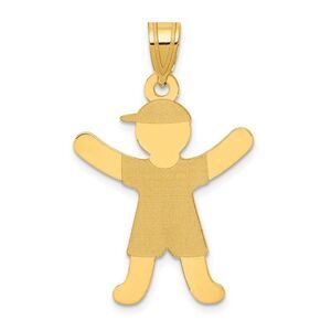 14k Yellow Gold Boy with Hat Pendant, 22mm
